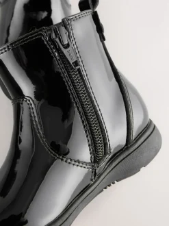 Black Patent Standard Fit (F) Leather Chelsea Ankle Boots