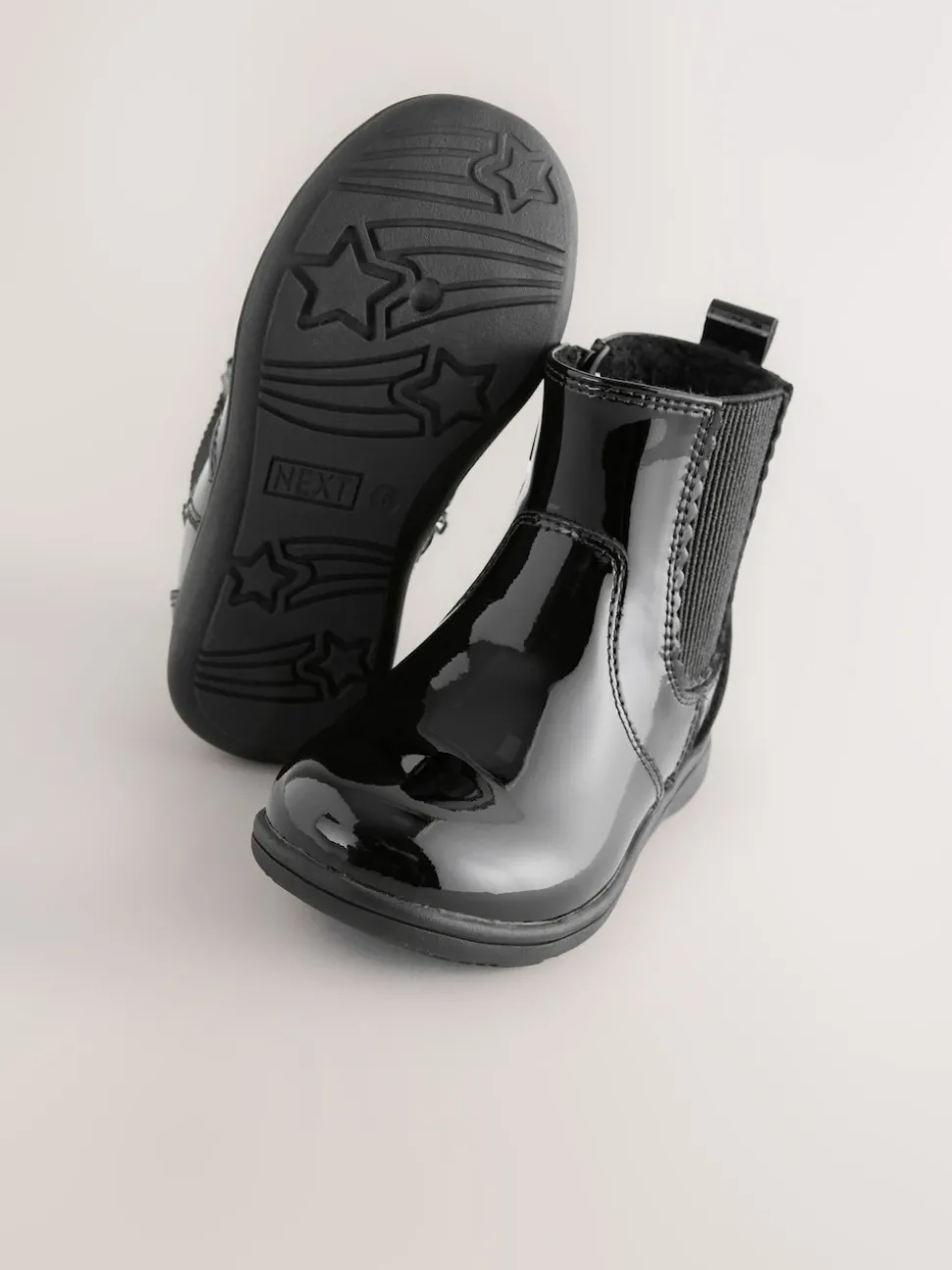 Black Patent Standard Fit (F) Leather Chelsea Ankle Boots