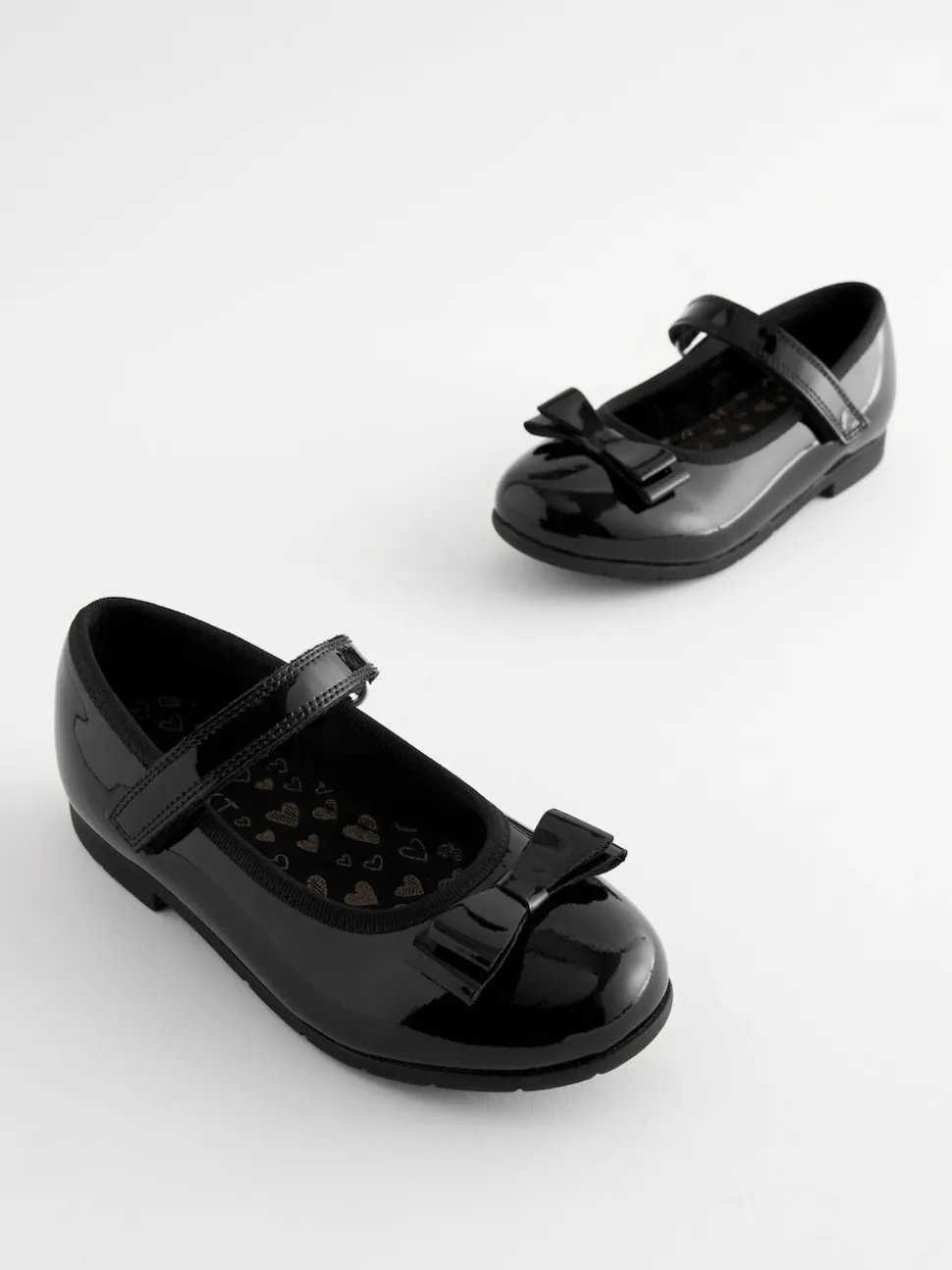 Black Patent Standard Fit (F) School Leather Bow Mary Jane Shoes