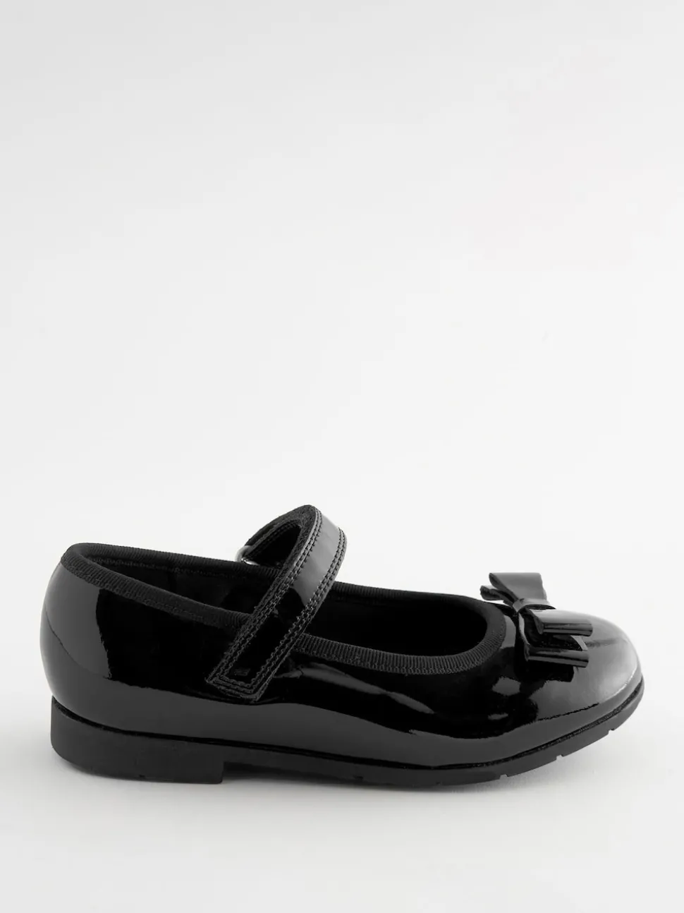 Black Patent Standard Fit (F) School Leather Bow Mary Jane Shoes