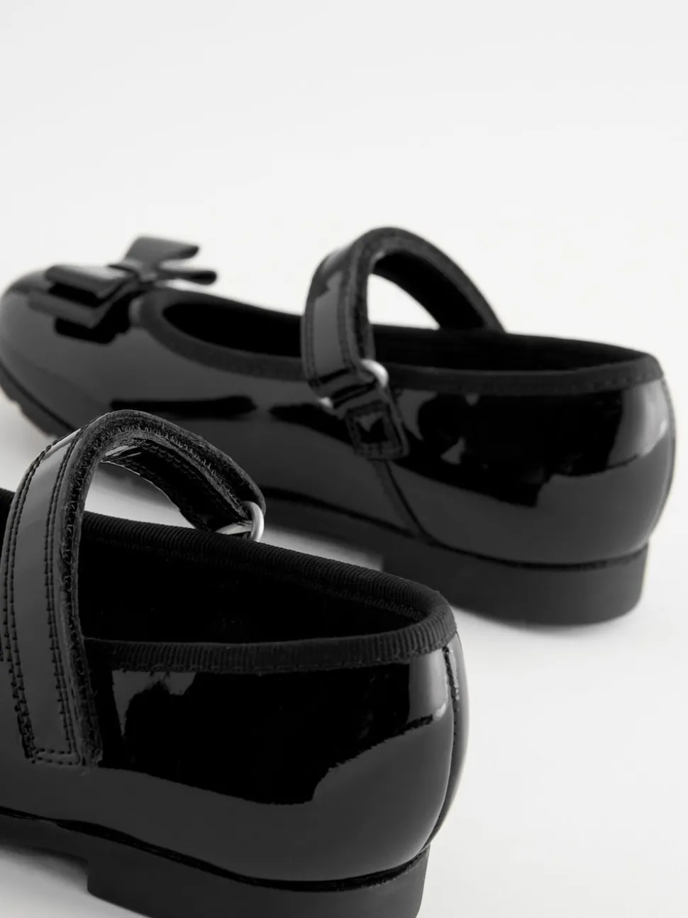 Black Patent Standard Fit (F) School Leather Bow Mary Jane Shoes