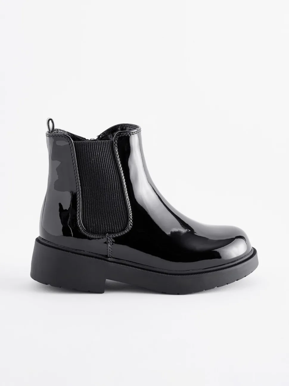 Black Patent Wide Fit (G) Chelsea Ankle Boots