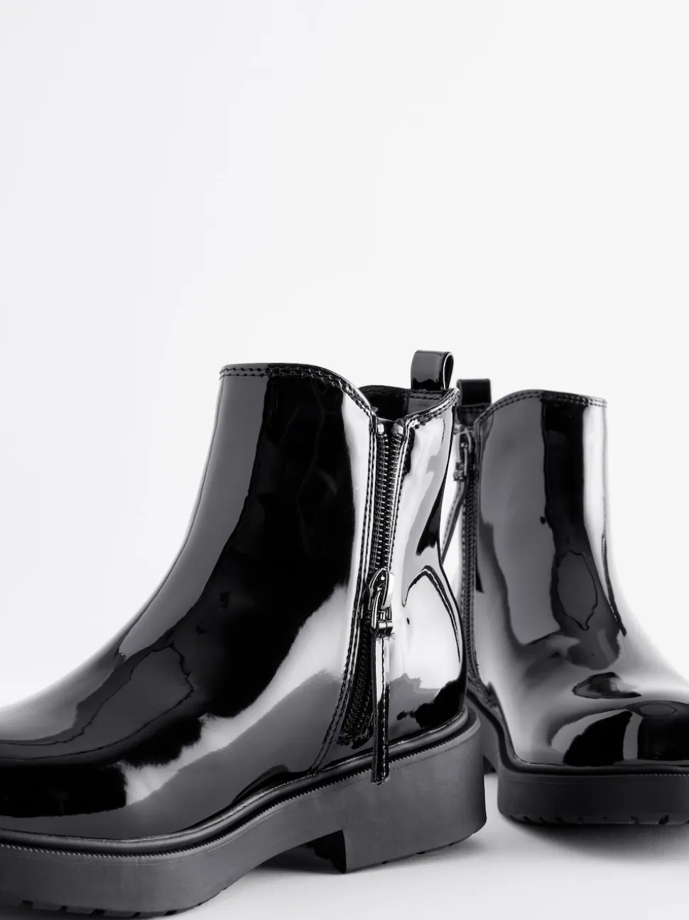Black Patent Wide Fit (G) Chelsea Ankle Boots