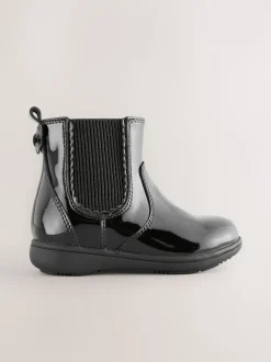 Black Patent Wide Fit (G) Leather Chelsea Ankle Boots