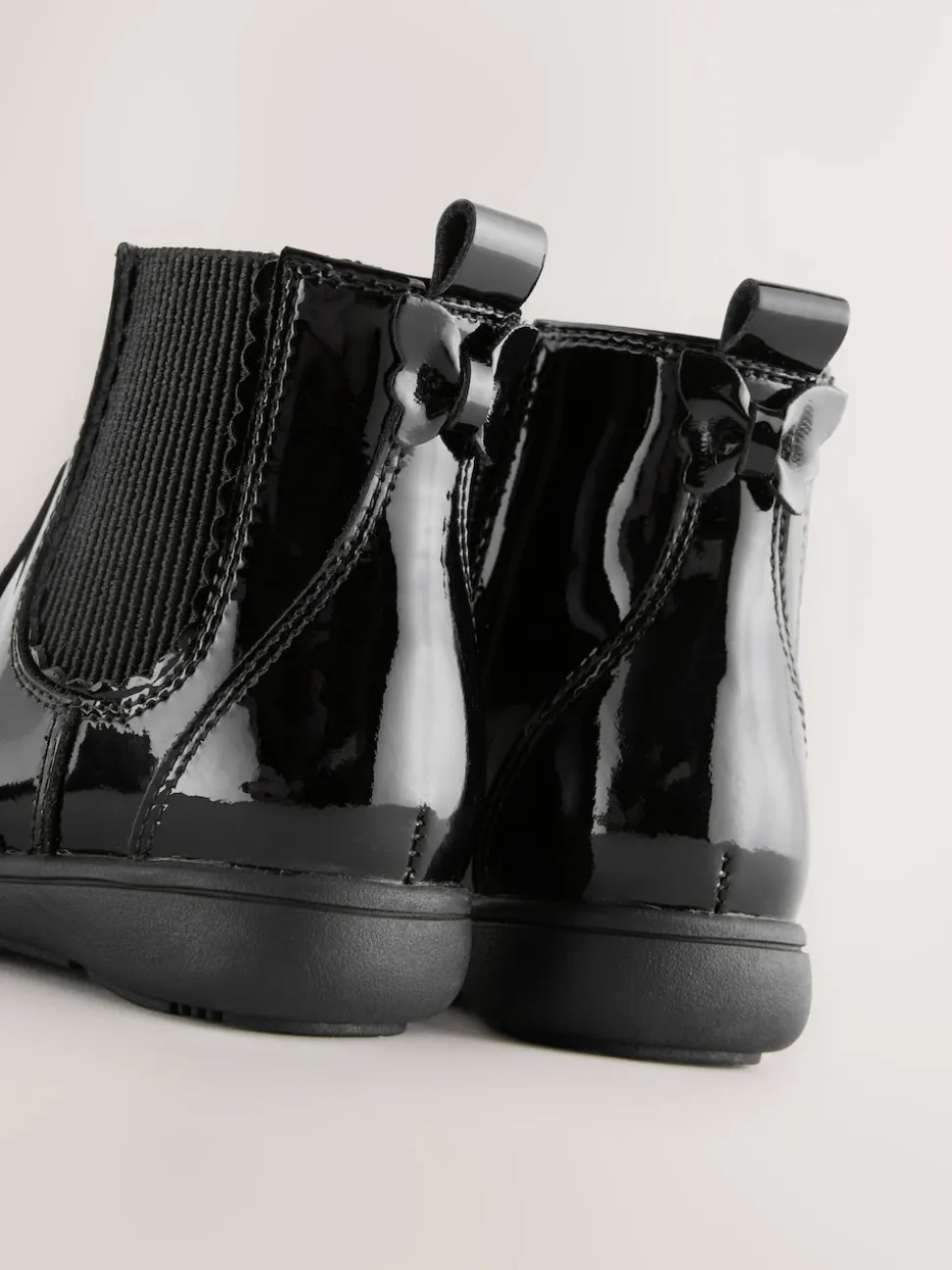 Black Patent Wide Fit (G) Leather Chelsea Ankle Boots