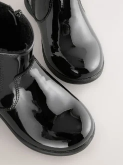 Black Patent Wide Fit (G) Leather Chelsea Ankle Boots