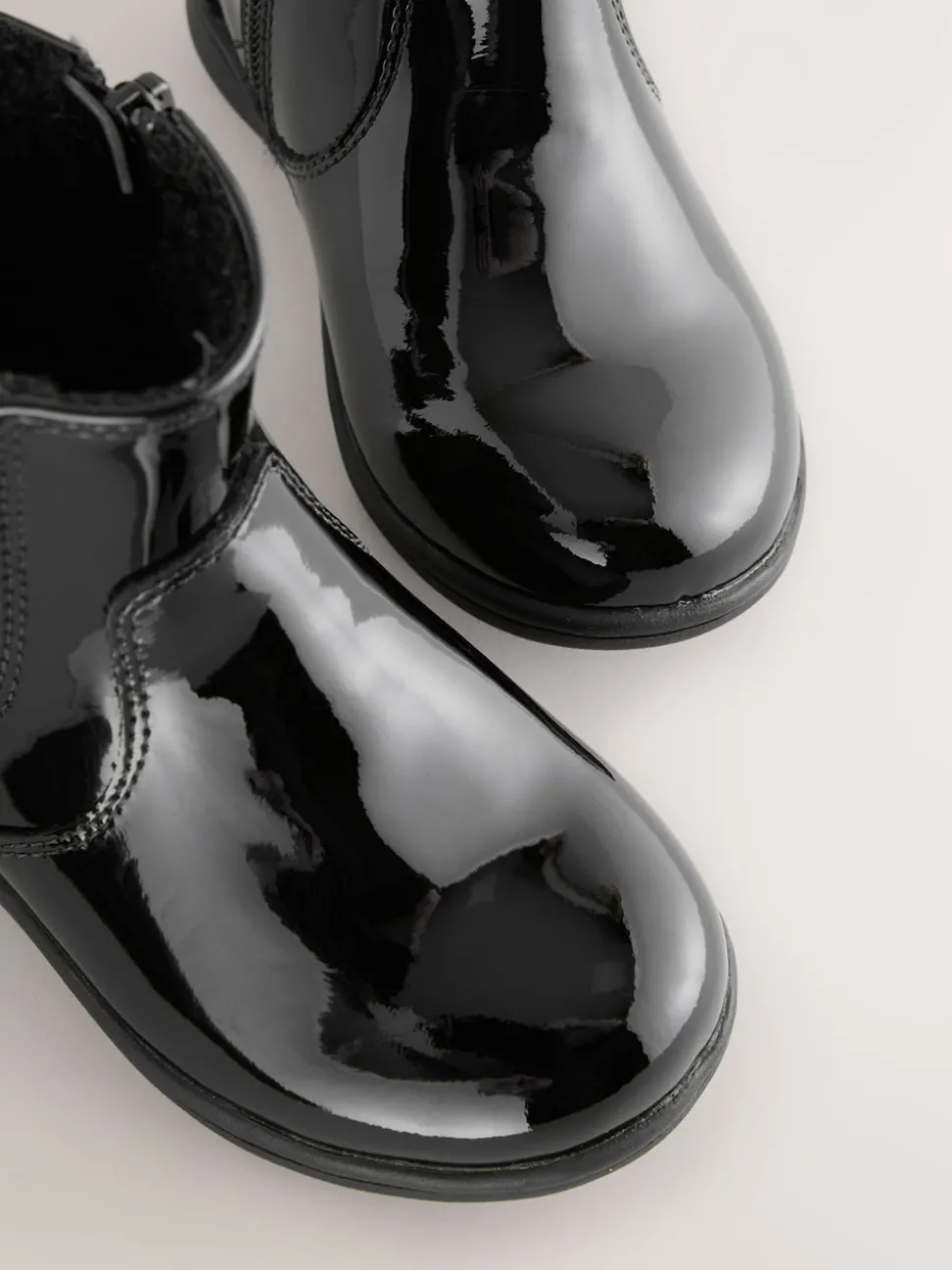 Black Patent Wide Fit (G) Leather Chelsea Ankle Boots