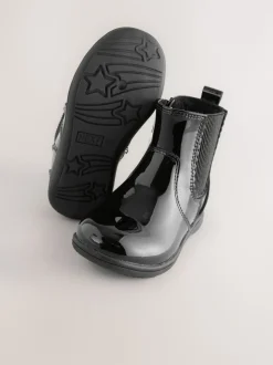 Black Patent Wide Fit (G) Leather Chelsea Ankle Boots