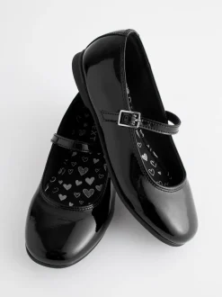 Black Patent Wide Fit (G) Leather Mary Jane School Shoes