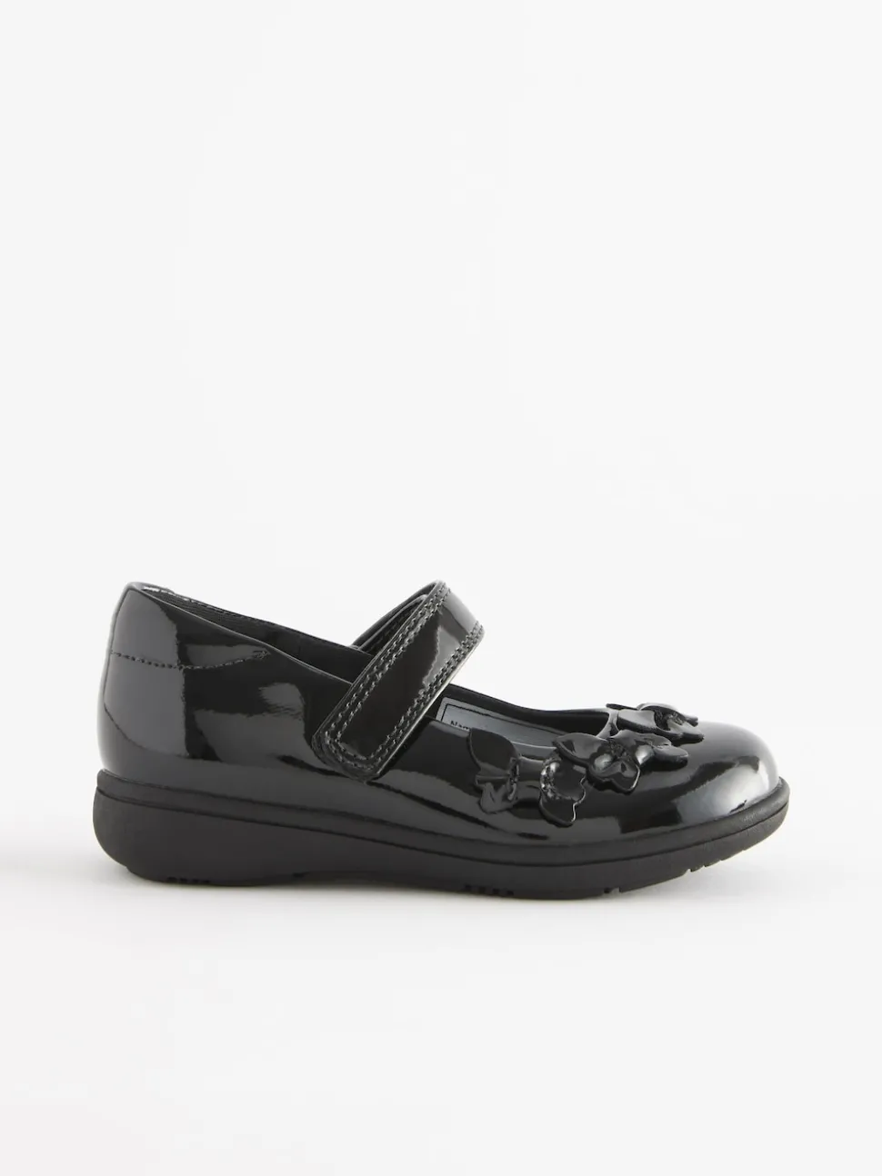 Black Patent Wide Fit (G) School Junior Butterfly Mary Jane Shoes
