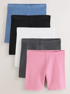 Black/ Pink/ Blue/ White/ Grey 5 Pack Cycle Shorts (3-16yrs)