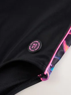 Black/Pink Double Strap Swimsuit (3-16yrs)