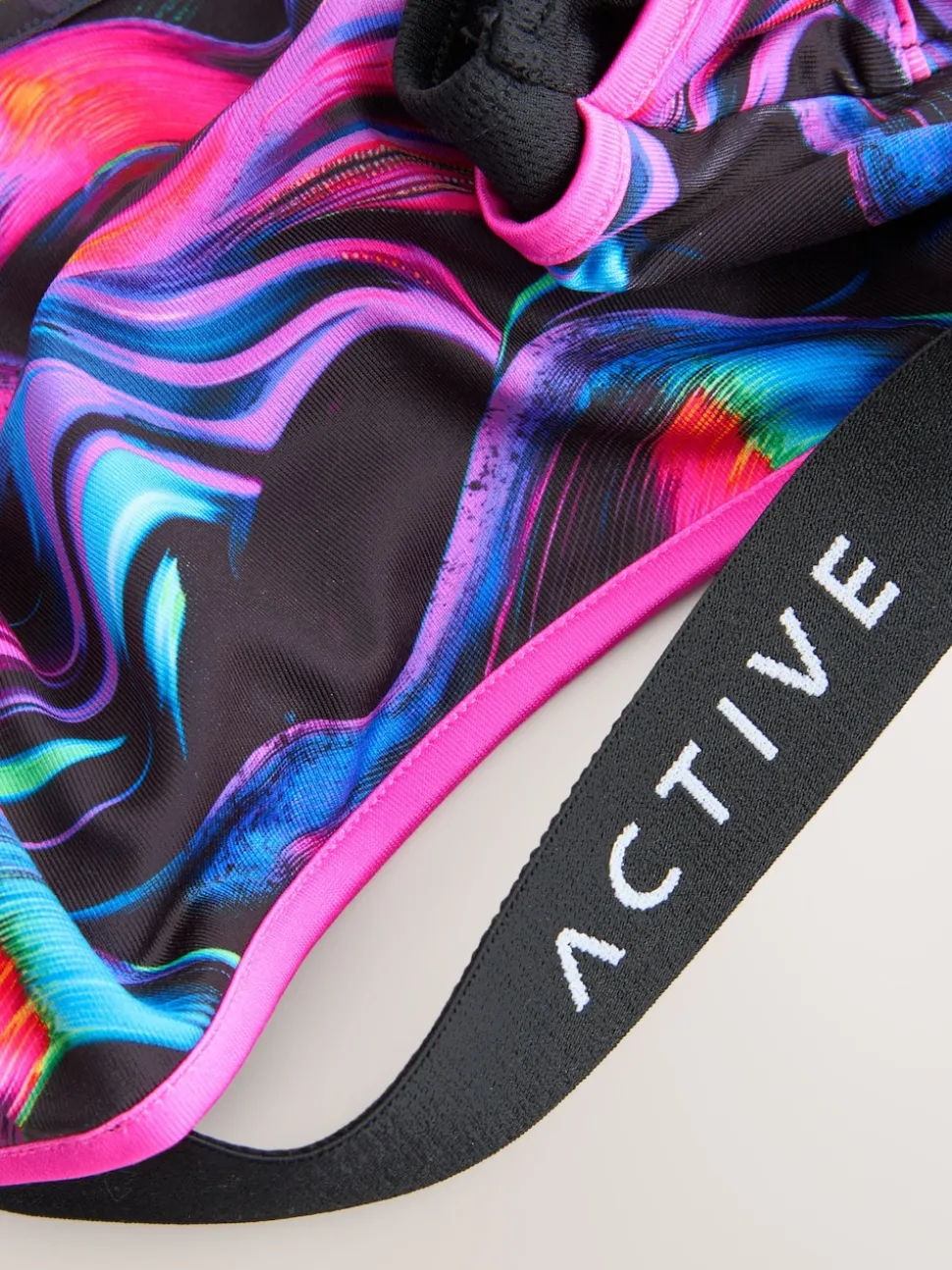 Black/Pink Wave Sports Crop Top (5-16yrs)