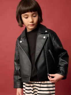 Black PU Biker Jacket (3-16yrs)