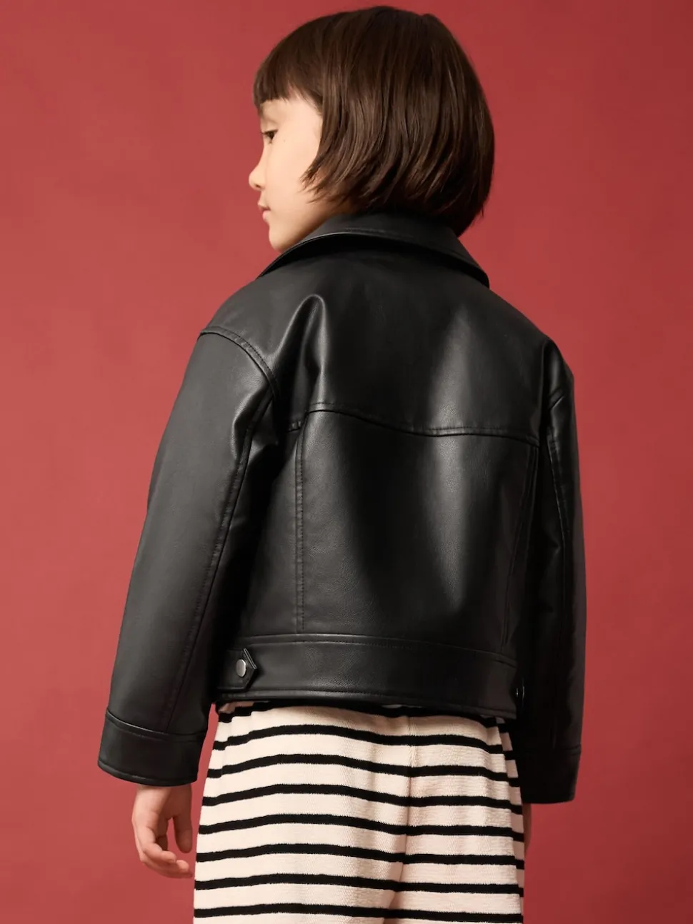 Black PU Biker Jacket (3-16yrs)