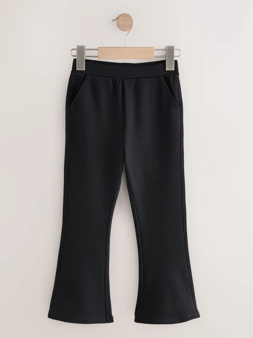 Black Pull-On Cotton Rich Stretch Flared School Trousers (3-17yrs)