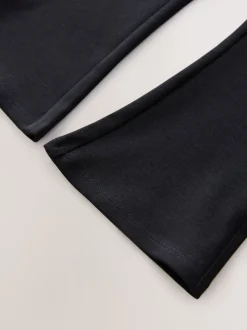 Black Pull-On Cotton Rich Stretch Flared School Trousers (3-17yrs)