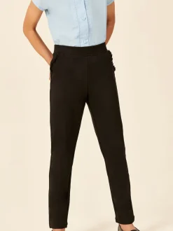 Black Pull-On Cotton Rich Stretch School Trousers (3-16yrs)