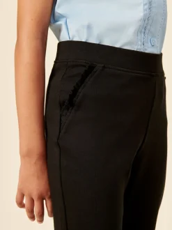Black Pull-On Cotton Rich Stretch School Trousers (3-16yrs)
