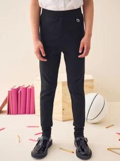 Black Pull-On Cotton Rich Stretch School Trousers (3-16yrs)