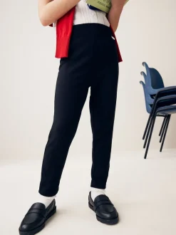 Black Pull-On Cotton Rich Stretch School Trousers (3-16yrs)