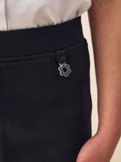 Black Pull-On Cotton Rich Stretch School Trousers (3-16yrs)