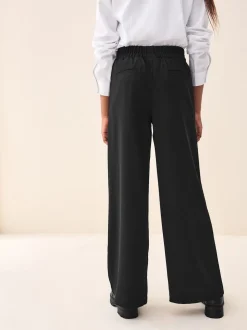 Black Pull-On Crepe Wide Leg Trousers (9-18yrs)