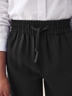 Black Pull-On Crepe Wide Leg Trousers (9-18yrs)