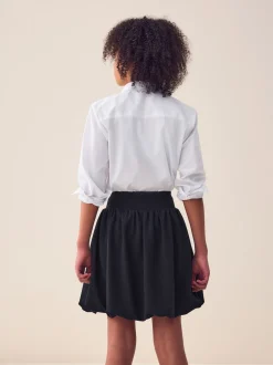 Black Pull-On Jersey Stretch Bubble Hem Skirt (3-17yrs)