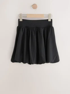 Black Pull-On Jersey Stretch Bubble Hem Skirt (3-17yrs)