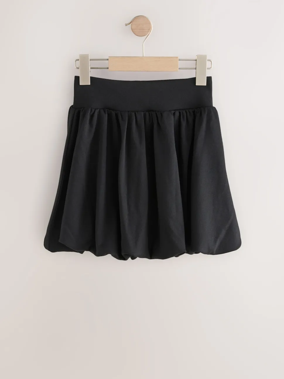 Black Pull-On Jersey Stretch Bubble Hem Skirt (3-17yrs)