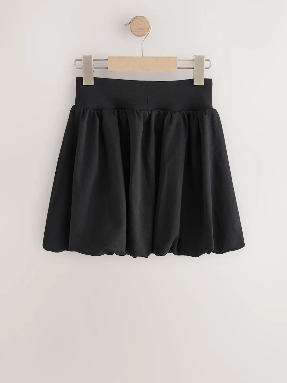 Black Pull-On Jersey Stretch Bubble Hem Skirt (3-17yrs)