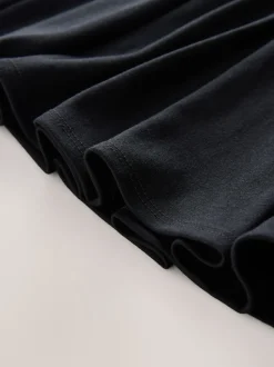 Black Pull on Jersey Stretch Pleated School Skirt (3-17yrs)