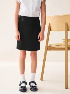 Black Pull-On Jersey Stretch School Pencil Skirt (3-18yrs)