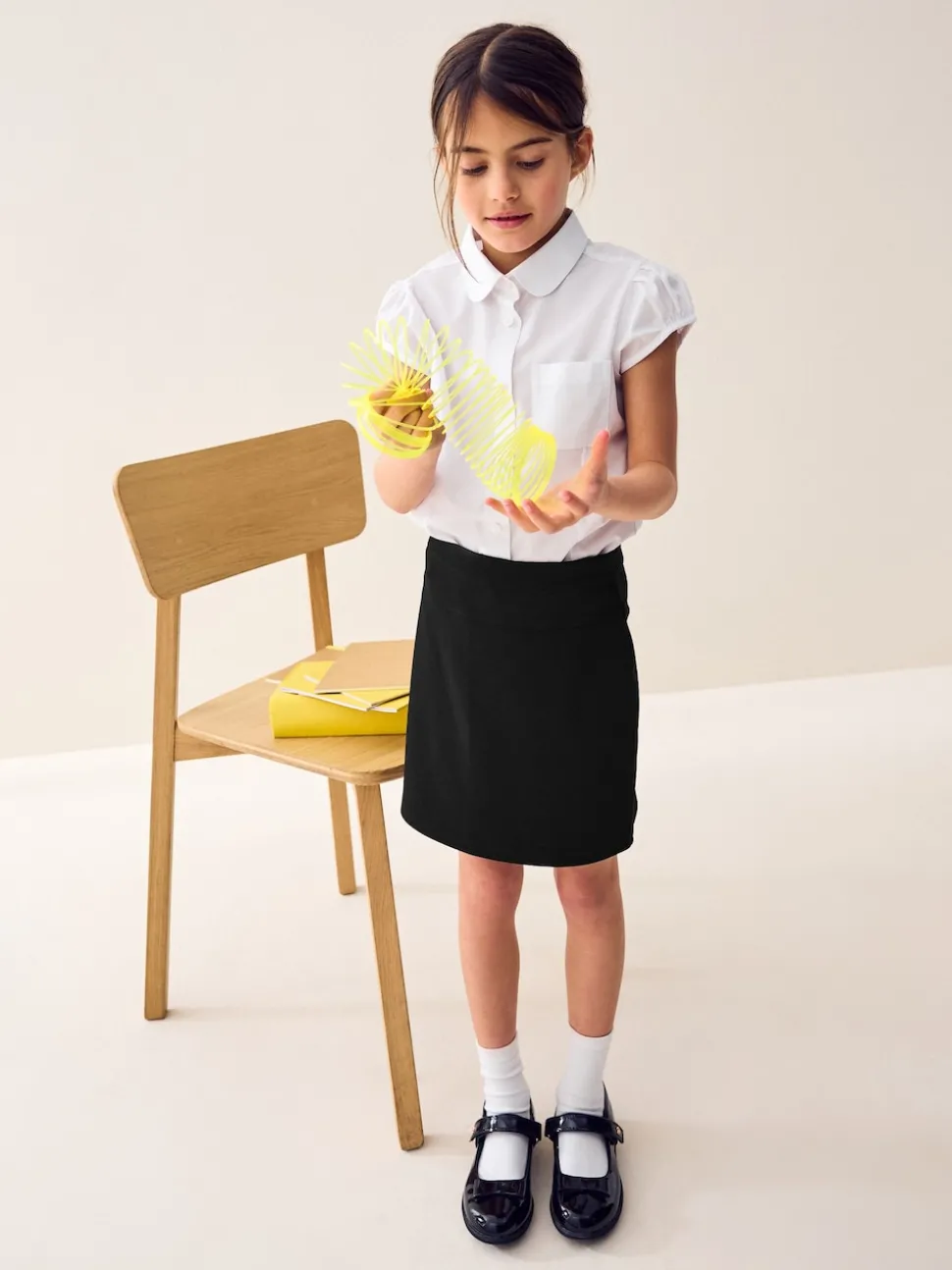 Black Pull-On Jersey Stretch School Pencil Skirt (3-18yrs)