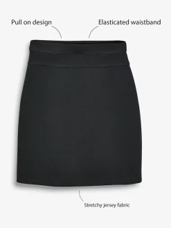 Black Pull-On Jersey Stretch School Pencil Skirt (3-18yrs)