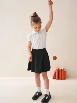 Black Pull-On School Skort with Jersey Stretch (3-17yrs)