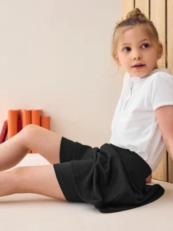 Black Pull-On School Skort with Jersey Stretch (3-17yrs)