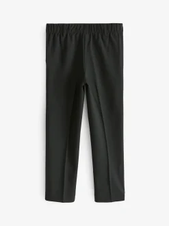 Black Pull-On Waist Plain Front School Trousers (3-17yrs)