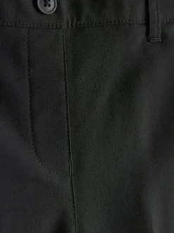 Black Pull-On Waist Plain Front School Trousers (3-17yrs)