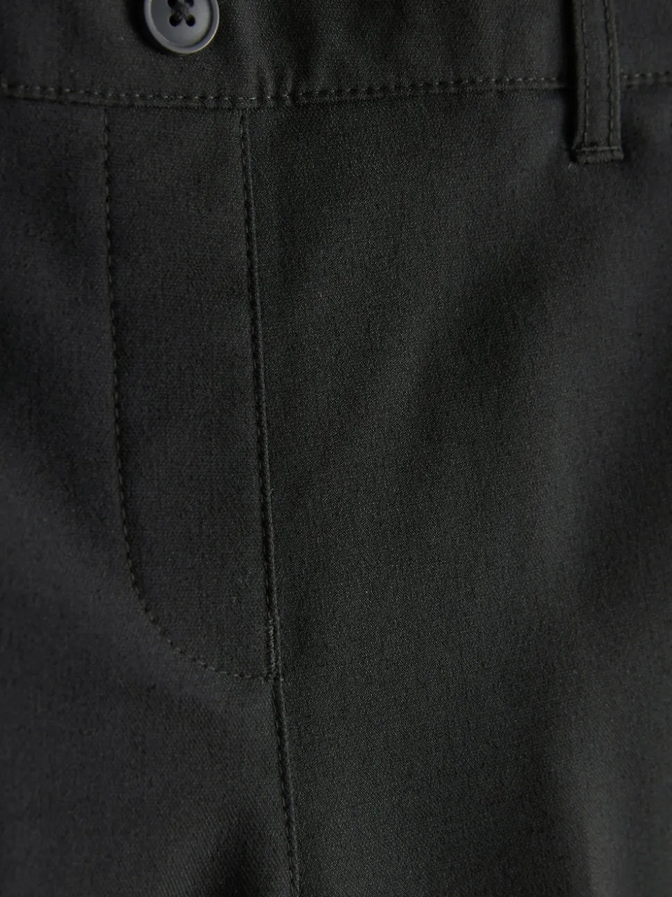 Black Pull-On Waist Plain Front School Trousers (3-17yrs)