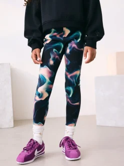 Black/Purple Swirl Leggings (3-16yrs)