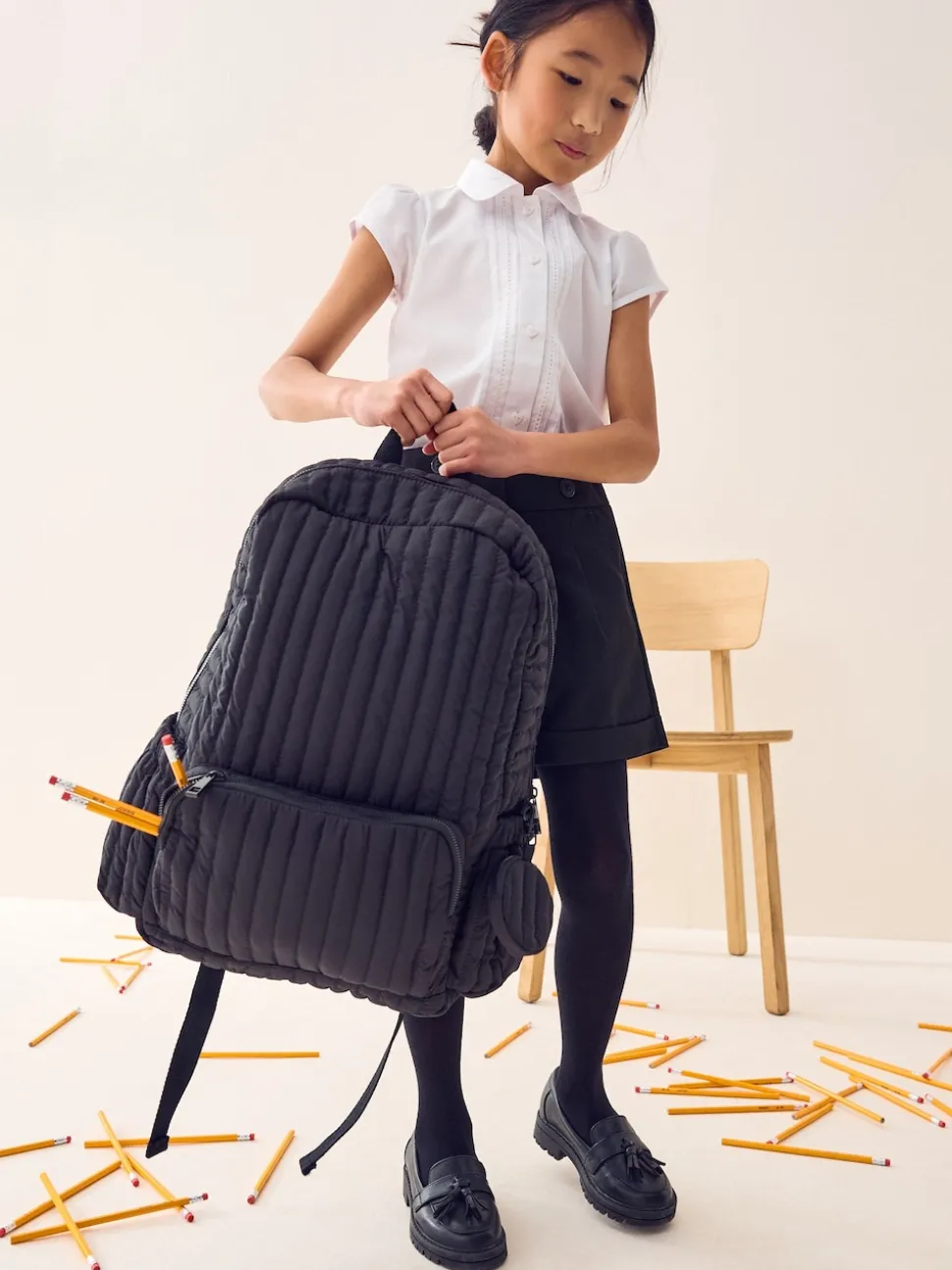 Black Quilted Backpack