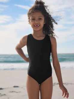 Black Racerback Swimsuit (3-16yrs)