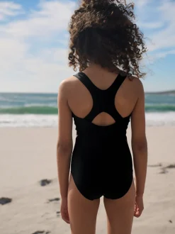 Black Racerback Swimsuit (3-16yrs)