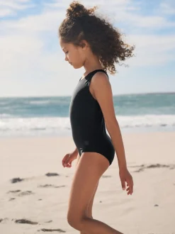 Black Racerback Swimsuit (3-16yrs)