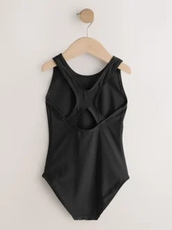 Black Racerback Swimsuit (3-16yrs)