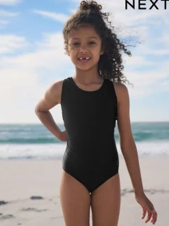 Black Racerback Swimsuit (3-16yrs)