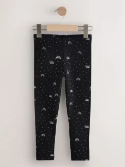 Black Rainbow/Animal Leggings 2 Pack (3-16yrs)