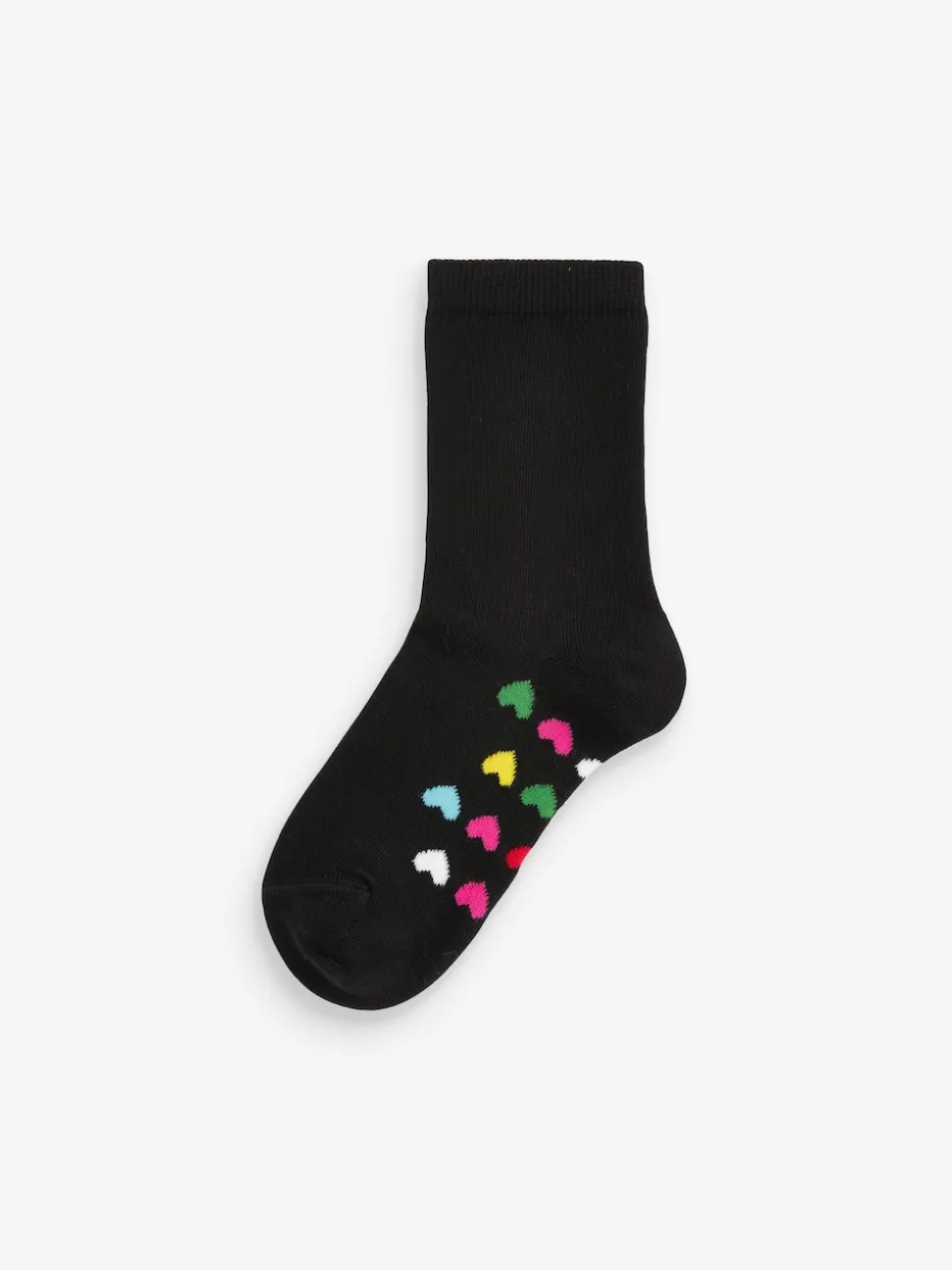 Black Rainbow 5 Pack Cotton Rich Footbed Ankle School Socks